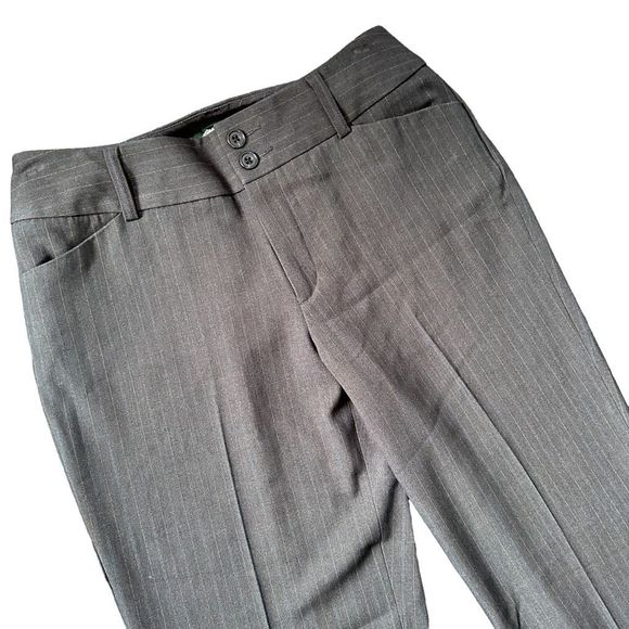 Eddie Bauer Blakely Fit Gray Pinstripe Bootcut Pants Women’s 12 NWOT Mid Rise - Picture 5 of 15